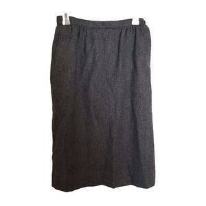 Pendleton Vintage Size 10 Petite (Modern S) Skirt 100% Wool 80s Gray A-Line Midi